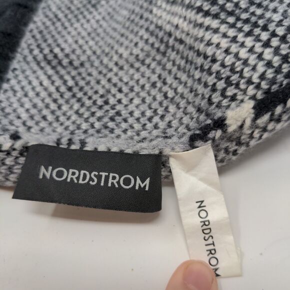 Nordstrom Men's Knit Beanie Hat Cap Wool Cashmere Blend Black Gray One Size - Picture 9 of 11